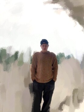 「WILD THINGS（ワイルドシングス）のアイテム（ニットキャップ/ビーニー）」を使った、Yanさん（メンズ・174cm）の冬コーディネート