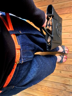「EGOIST（エゴイスト）のアイテム（トートバッグ）」を使った、さゆりさん（レディース・167cm）の秋コーディネート