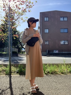 「carhartt」｜「アイテム（ワンピース/ドレス）」を使った、S.Yukiさん（レディース・156cm）の春コーディネート