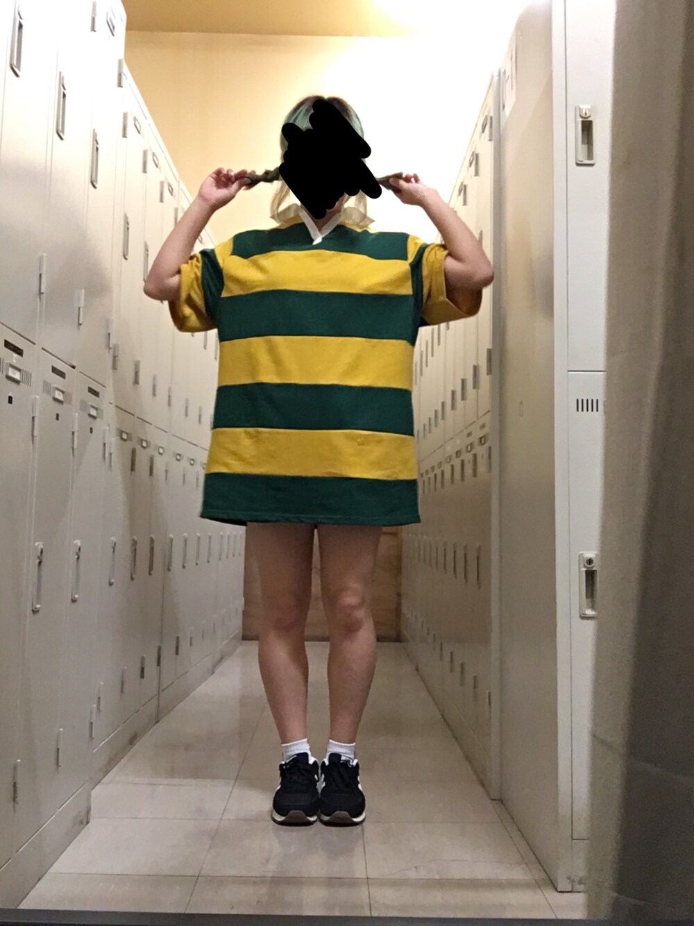 「WEGO、出勤コーデ、redvelvet、dumpdump、レドベル、韓国ファッション」｜「WEGOのアイテム（Tシャツ/カットソー、イエロー系）」を使った、えれなさん（レディース・158cm）の春コーディネートの1枚目の写真