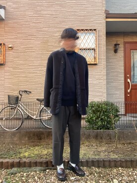 「無印良品」｜「アイテム（トップス）」を使った、くろさん（メンズ・172cm）の冬コーディネート