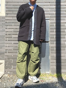 「UNIQLO（ユニクロ）のフリースノーカラーコート（その他アウター）」を使った、くろさん（メンズ・172cm）の春コーディネート