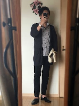 「黒カーディガン」｜Masato Kurosakiさん（メンズ・174cm）の春コーディネート