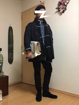 「デニムonデニム」｜「アイテム（デニムジャケット）」を使った、Masato Kurosakiさん（メンズ・174cm）の冬コーディネート