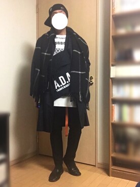 「GU ニット」｜Masato Kurosakiさん（メンズ・174cm）の冬コーディネート