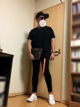 「softcream（ソフトクリーム）のアイテム（キャップ）」を使った、Masato Kurosakiさん（メンズ・174cm）の夏コーディネート