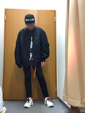 「vetements」｜「アイテム（MA-1）」を使った、Masato Kurosakiさん（メンズ・174cm）の秋コーディネート