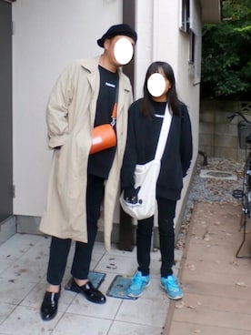 「親子でおそろい」｜「アイテム（トレンチコート）」を使った、Masato Kurosakiさん（メンズ・174cm）の秋コーディネート