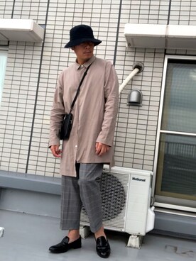 「ロングシャツコーデ」｜Masato Kurosakiさん（メンズ・174cm）の秋コーディネート