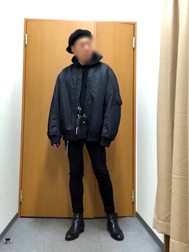 「vetements」｜「アイテム（MA-1）」を使った、Masato Kurosakiさん（メンズ・174cm）の冬コーディネート
