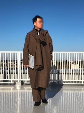 「セットアップコーデ」｜「アイテム（スリッポン）」を使った、Masato Kurosakiさん（メンズ・174cm）の冬コーディネート