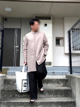 「ロングシャツコーデ」｜Masato Kurosakiさん（メンズ・174cm）の春コーディネート