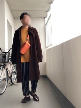 「秋のブラウンスタイル」｜「アイテム（ジャケット/アウター）」を使った、Masato Kurosakiさん（メンズ・174cm）の秋コーディネート