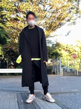 「MB（エムビー）のアイテム（チェスターコート）」を使った、Masato Kurosakiさん（メンズ・174cm）の秋コーディネート
