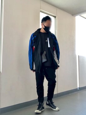 「アイテム（ナイロンジャケット、ホワイト系）」を使った、Masato Kurosakiさん（メンズ・174cm）の秋コーディネート