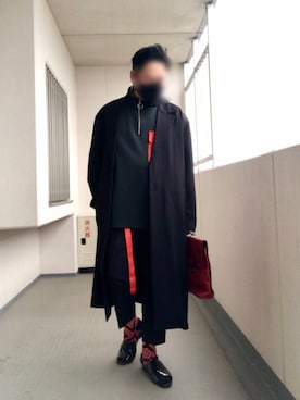 「MB（エムビー）のアイテム（チェスターコート）」を使った、Masato Kurosakiさん（メンズ・174cm）の春コーディネート