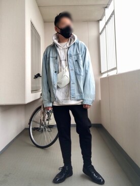 「Re（アールイー）のアイテム」を使った、Masato Kurosakiさん（メンズ・174cm）の春コーディネート