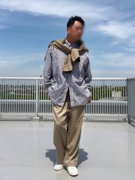 「Re（アールイー）のアイテム」を使った、Masato Kurosakiさん（メンズ・174cm）の春コーディネート