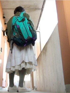 「GASA*（ガサ）のアイテム」を使った、かおりさん（レディース・157cm）の冬コーディネート