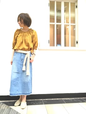 「rps（アールピーエス）のアイテム（デニムスカート）」を使った、rps_maniaさん（レディース・161cm）の春コーディネート