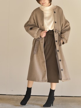 「rps（アールピーエス）のアイテム（ノーカラージャケット）」を使った、rps_maniaさん（レディース・161cm）の秋コーディネート