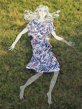 「アイテム（セットアップ、ホワイト系）」を使った、はりーさん（レディース・169cm）の夏コーディネート