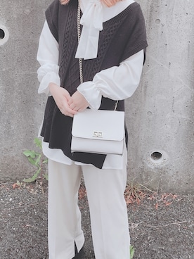 「axes femme（アクシーズファム）のアイテム（ニット/セーター）」を使った、м.さん（レディース・152cm）の春コーディネート