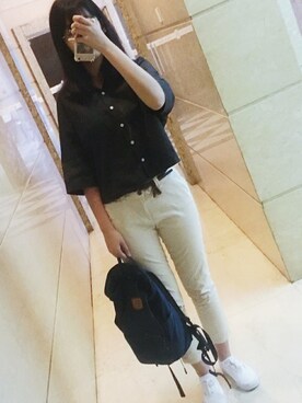 「ESPRIT（エスプリ）のアイテム（パンツ）」を使った、クッキーさん（レディース・175cm）の夏コーディネート
