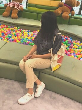 「ESPRIT（エスプリ）のアイテム（パンツ）」を使った、クッキーさん（レディース・175cm）の夏コーディネート