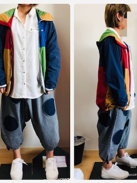 「アイテム（ピアス（片耳用）、ピンク系）」を使った、Tetoさん（レディース・153cm）の春コーディネート