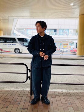 「tk.TAKEO KIKUCHI」｜「アイテム（デニムジャケット）」を使った、TERAさん（メンズ・170cm）の秋コーディネート