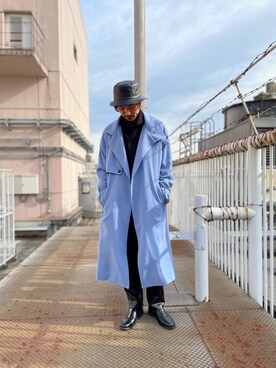 「tk.TAKEO KIKUCHI（ティーケータケオキクチ）のアイテム（トレンチコート）」を使った、TERAさん（メンズ・170cm）の冬コーディネート
