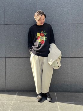 「tk.TAKEO KIKUCHI」｜「アイテム（ライダースジャケット）」を使った、TERAさん（メンズ・170cm）の冬コーディネート