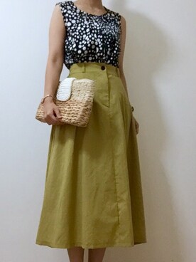 「coca（coca）（コカ）のアイテム（クラッチバッグ）」を使った、rimaさん（レディース・157cm）の夏コーディネート