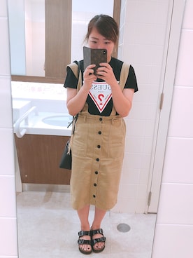 「RETRO GIRL（レトロガール）のアイテム（サロペット/オーバーオール）」を使った、Mayuさん（レディース・163cm）の夏コーディネート
