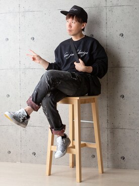 「ロールアップ」｜「アイテム（メッセンジャーバッグ）」を使った、ますだ@Jさん（メンズ・160cm）の秋コーディネート