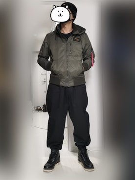 「CEDAR CREST（セダークレスト ）のアイテム（ブーツ）」を使った、KOMYさん（メンズ・178cm）の冬コーディネート