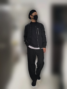 「H&M（エイチ・アンド・エム）のアイテム（MA-1）」を使った、KOMYさん（メンズ・179cm）の春コーディネート