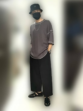 「CASPER JOHN」｜「アイテム（帽子）」を使った、KOMYさん（メンズ・179cm）の春コーディネート