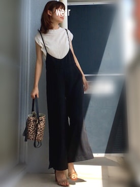 「OUVRAGE CLASSE（ウヴラージュクラス）のアイテム（つなぎ/オールインワン）」を使った、くろろーさん（レディース・160cm）の夏コーディネート