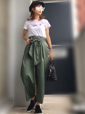 「LEPSIM（レプシィム）のマリンキャスケット　735142（キャスケット）」を使った、くろろーさん（レディース・160cm）の夏コーディネート