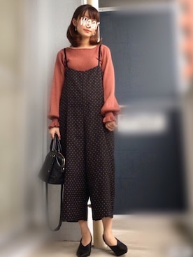 「コックリカラー」｜「アイテム（アクセサリー）」を使った、くろろーさん（レディース・160cm）の秋コーディネート