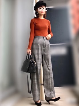 「おおぶりピアス」｜「アイテム（パンプス）」を使った、くろろーさん（レディース・160cm）の秋コーディネート