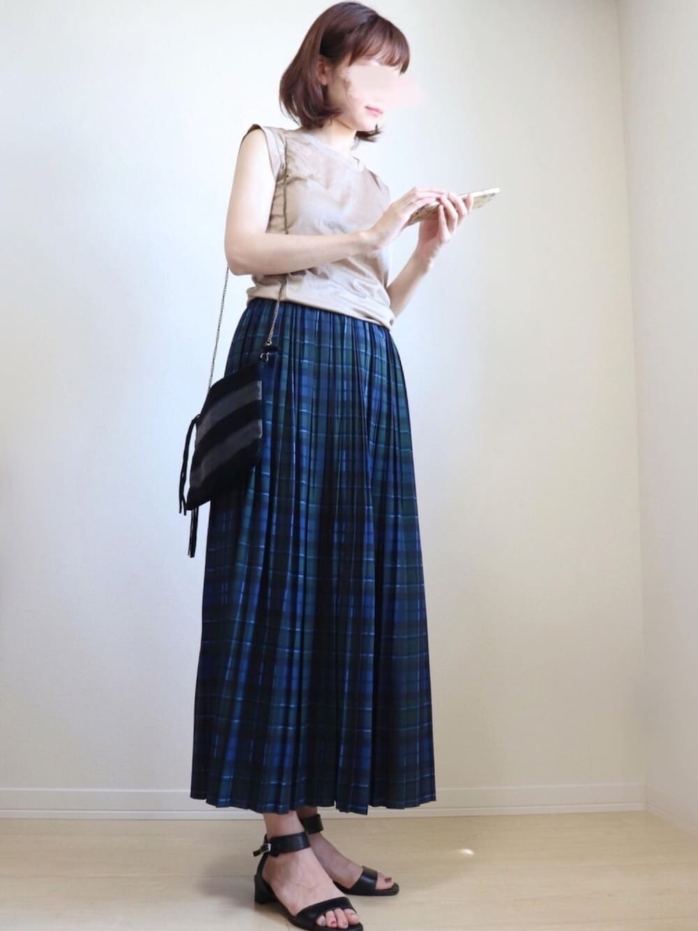 極美品 オニールオブダブリン IENA別注チェックプリーツスカート 極美