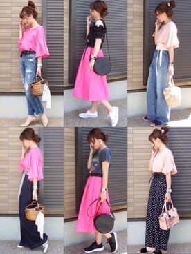 ショルダーバッグを使った ショッキングピンク の人気ファッションコーディネート ユーザー Wearista Wear