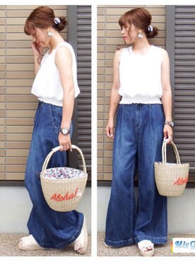 「Hime.（ヒメ）のアイテム」を使った、miho🅰ニコさん（レディース・165cm）の夏コーディネート