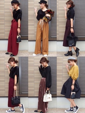 「GRL（グレイル）のニットタイトロングスカート（スカート）」を使った、miho🅰ニコさん（レディース・165cm）の秋コーディネート