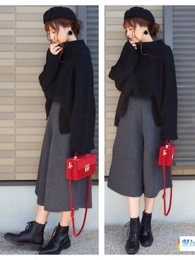 「GRL（グレイル）のアイテム（ピアス（両耳用））」を使った、miho🅰ニコさん（レディース・165cm）の秋コーディネート