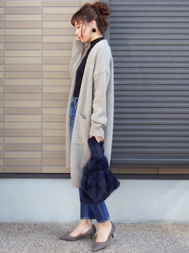 「GRL（グレイル）のアイテム（ピアス（両耳用））」を使った、miho🅰ニコさん（レディース・165cm）の秋コーディネート