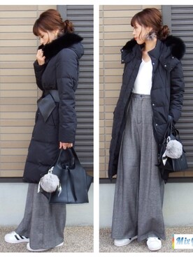 「アイテム（チャーム）」を使った、miho🅰ニコさん（レディース・165cm）の秋コーディネート